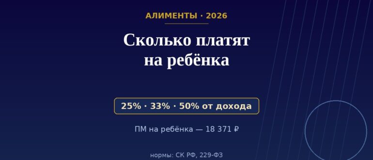 Сколько платят алиментов на ребёнка в 2026 году